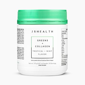 JSHealth Pure Marine Collagen Powder. 3g Hydrolyzed Collagen Peptides from Wild Cod. Unflavored, Heat-Stable. for Skin, Hair, Nails. Heavy Metal Tested 6.87 oz