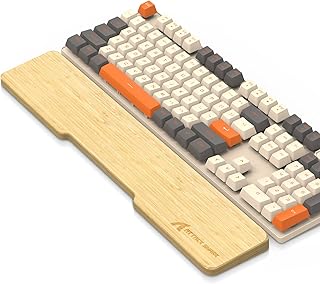 Bamboo Keyboard Wrist Rest,Ergonomic Gaming Keyboard Rest,Keyboard Wrist Pad,Wooden Feeling Hard Wrist Rest Palm Rest Support Computer,Laptop Comfortable Typing Pain Relief-13in for 104key