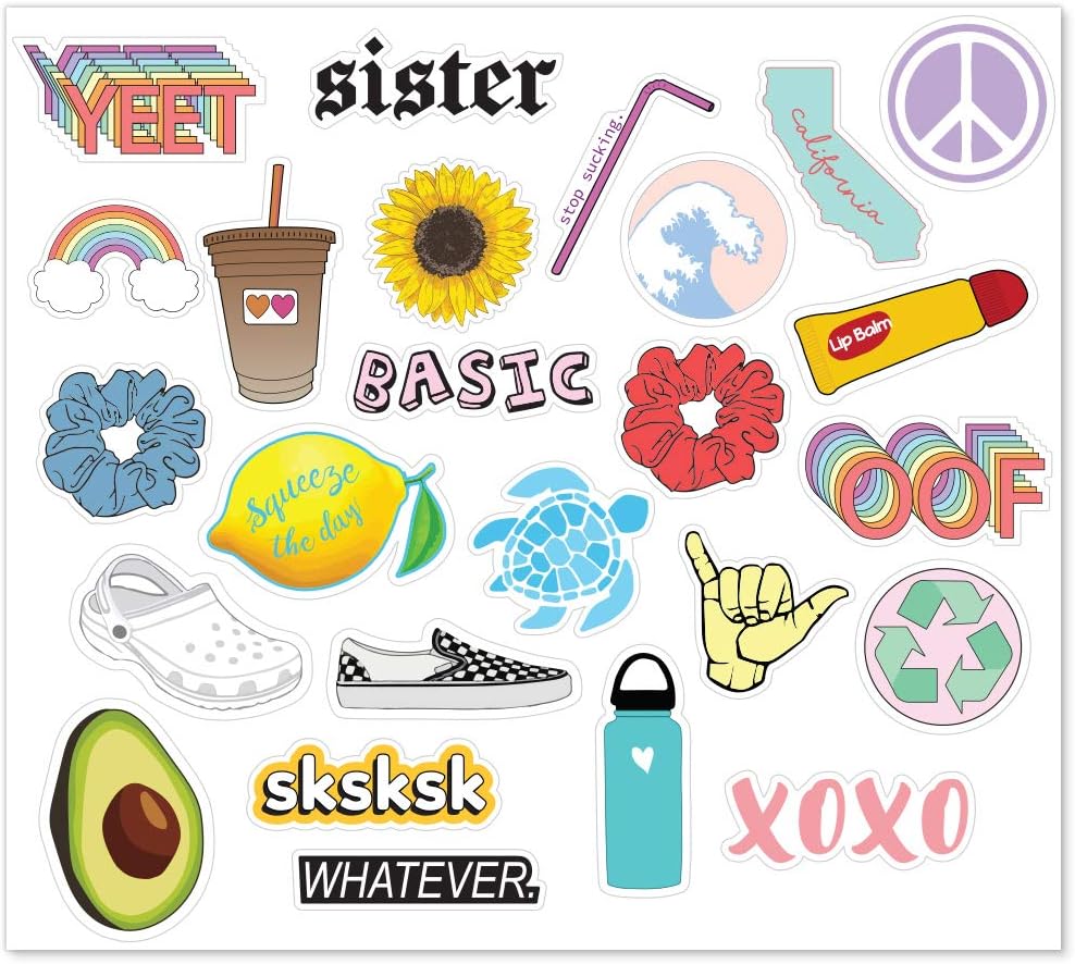 amazon com mighty skins mightyskins d vsgo25 1 d vsgo1 nature lover cute vsco girl sticker water bottles laptops climate change activists supporter decals 25 pack 1 everything else