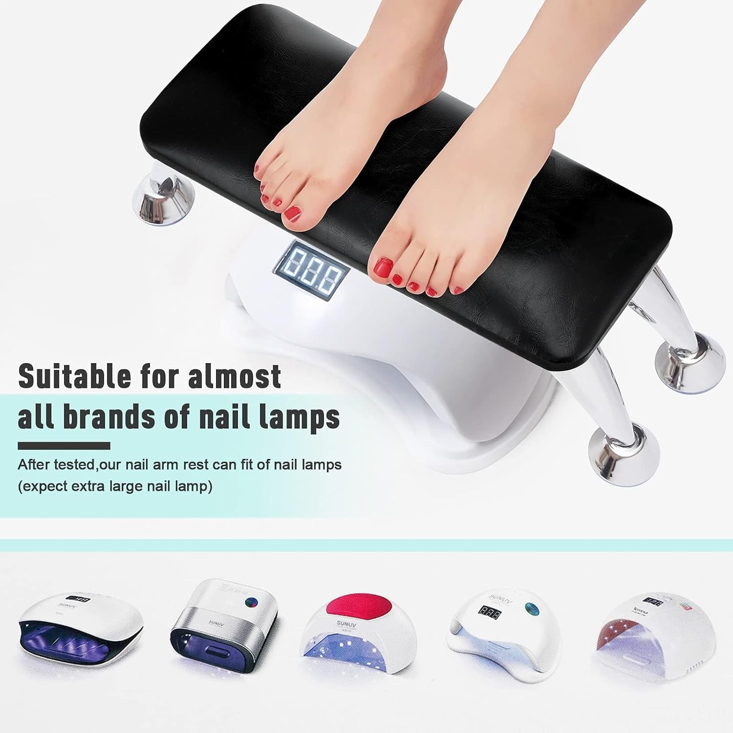 BANIRA Nail Arm Rest for Acrylic Large Nail Hand Rest for Toenails Feet Rest Nail Table Manicure Armrest Cushion Nail Feet Rest Pillow Microfiber Leather Nail Stand 3
