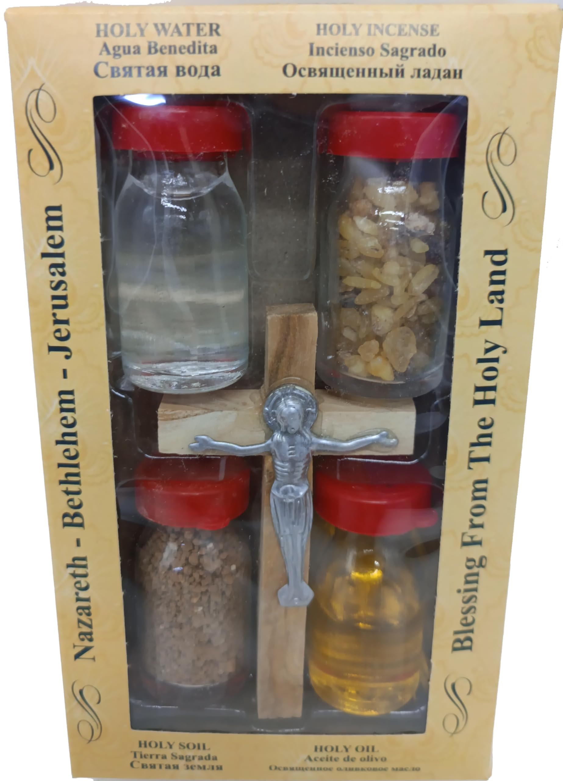Amazon.com: Zuluf Holy Land Set 5 in 1 Olive Wood Cross Set with 4