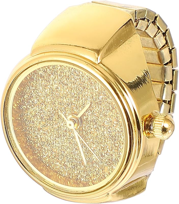 POPETPOP Finger Watch Ring Retro Ring Watch: Quartz Analog Finger Round Dial ES Clock Jewelry for Men Women