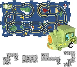 Race Track Car Toy Set - Toy Car Race Track Play Set with Rail Car Building Construction Toys for Kids - Rail Car Building Toys Construction Toys Car Toys for Kids, Preschool Games Party Xiaofeigun