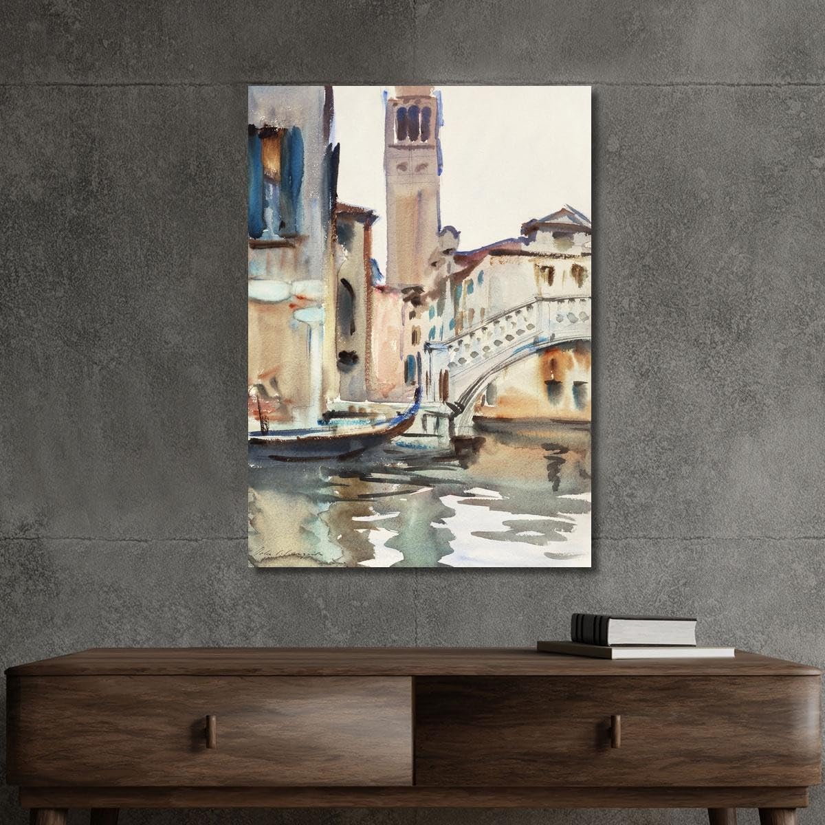Un Ponte E Un Campanile Venezia John Singer Sargent, jss1 Quadro Stampato su Tela, 115x80 cm