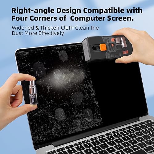 Miniatura 3 de Ordilend Kit de limpieza de teclado, limpiador de laptop, kit de limpieza de cámara de computadora todo en uno, herramienta de cepillo, limpiador