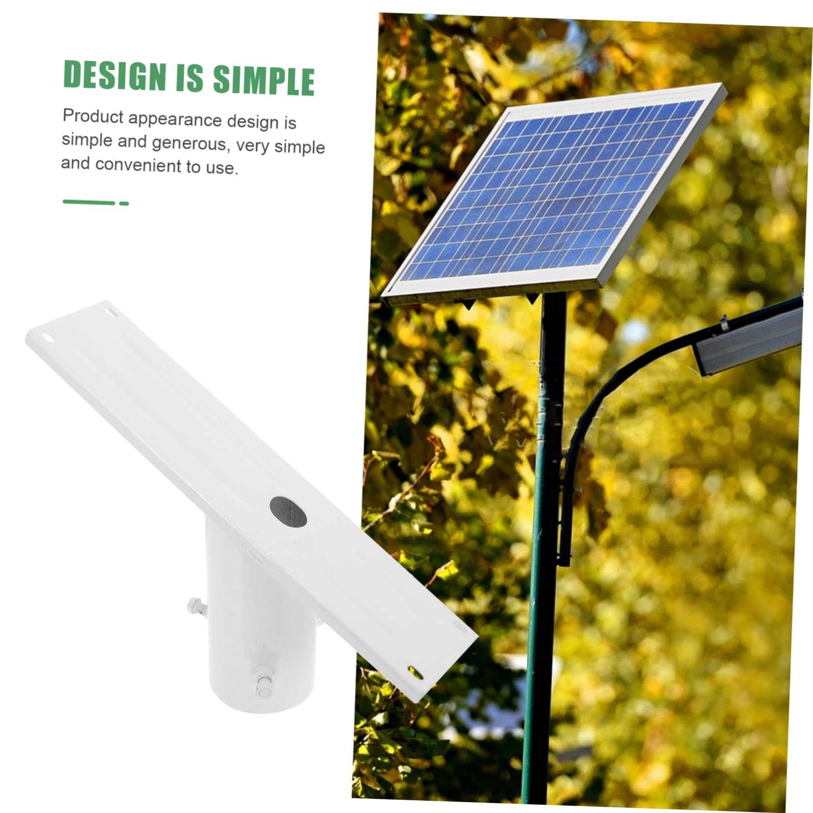 Soporte de Montaje para Panel Solar de Calle, Estructura de Hierro Blanco, Instalación Flexible y Reutilizable para Luces Solares de 50w a 100w