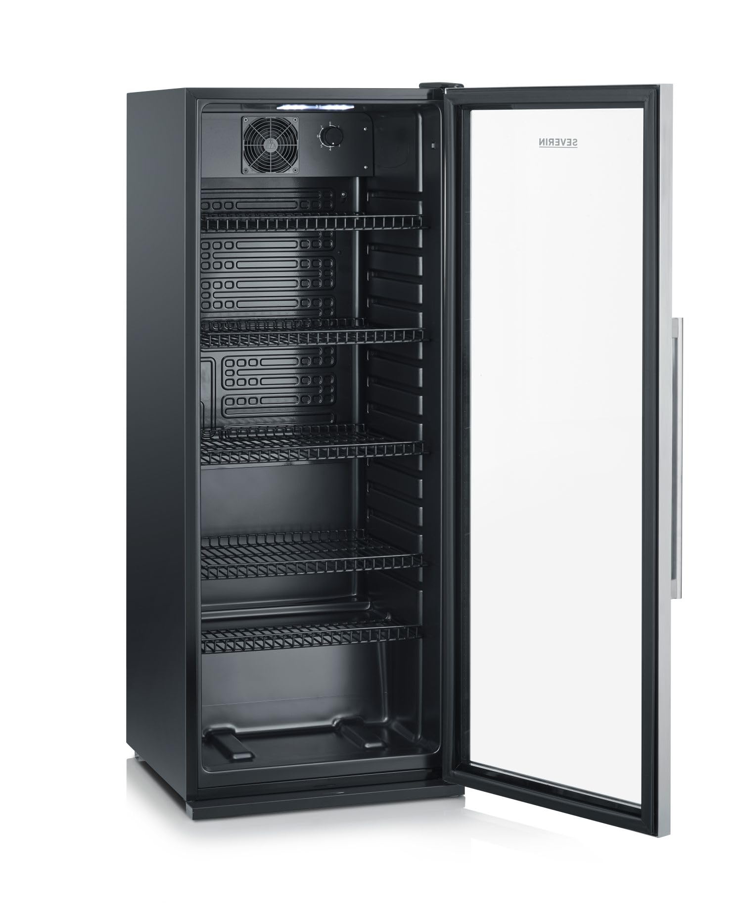 Bottle Fridge, 241L, Black-Silver