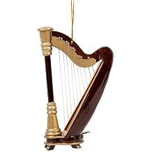 Broadway Gift Wooden Mini Harp Musical Instrument Christmas Ornament