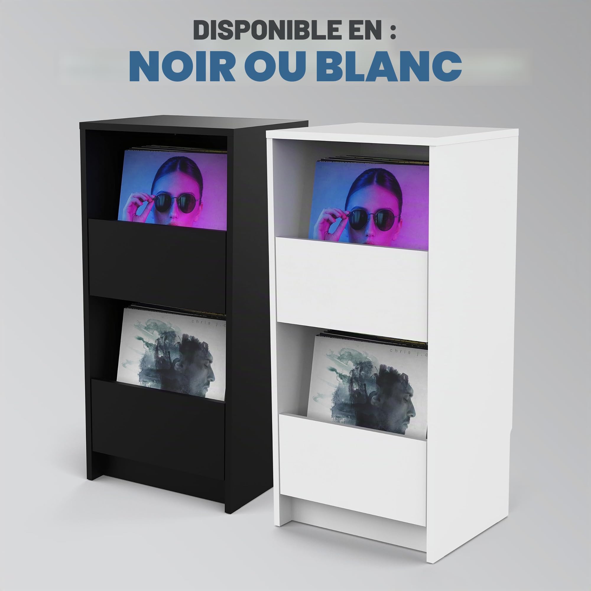 Glorious Vinyl Vault, Black - Rangement pour Vinyle