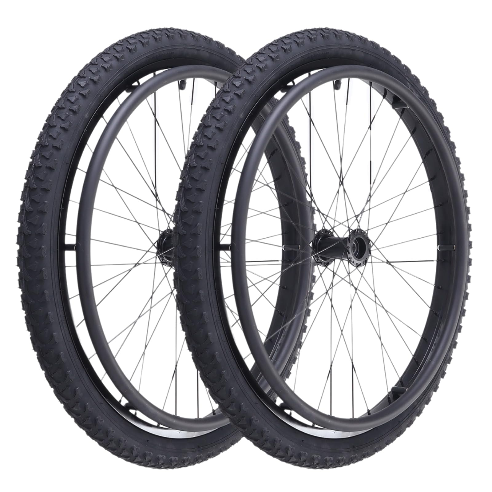 24 Zoll Hinterrad des Rollstuhl,Ersatzrad FüR Manuelle RollstüHle,2 StüCk Rollstuhl-ErsatzräDer-HinterräDer,Austausch des Hinterrads Am Rollstuhl,Luftreifen,rutschfest,FüR RollstüHle
