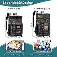 Vista 2 de Mochila enfriadora expandible, mochila térmica suave con aislamiento térmico de doble cubierta, mochila impermeable para hombres y adultos, camping