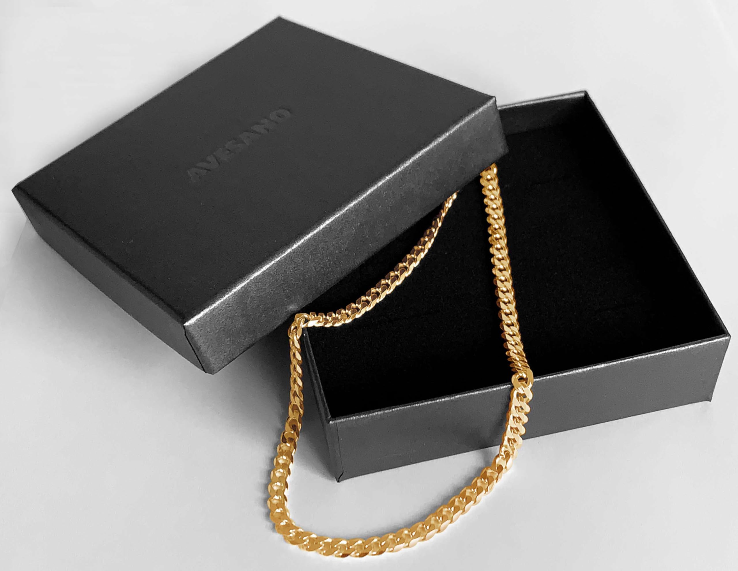 Panzerkette vergoldet 925 Silber Herren Kette 4,3 mm Goldkette 42-5 | goldene Männer Halskette Silberkette 24k vergoldete in den Längen 45 50 55 60 cm verfügbar