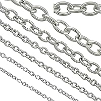 COIRIS 16.5ft Stainless Steel 6mm Cable Chain Bulk Spool - Soldered Links, Anti-Tarnish for DIY Necklaces, Bracelets, Jewelry Making Supplies