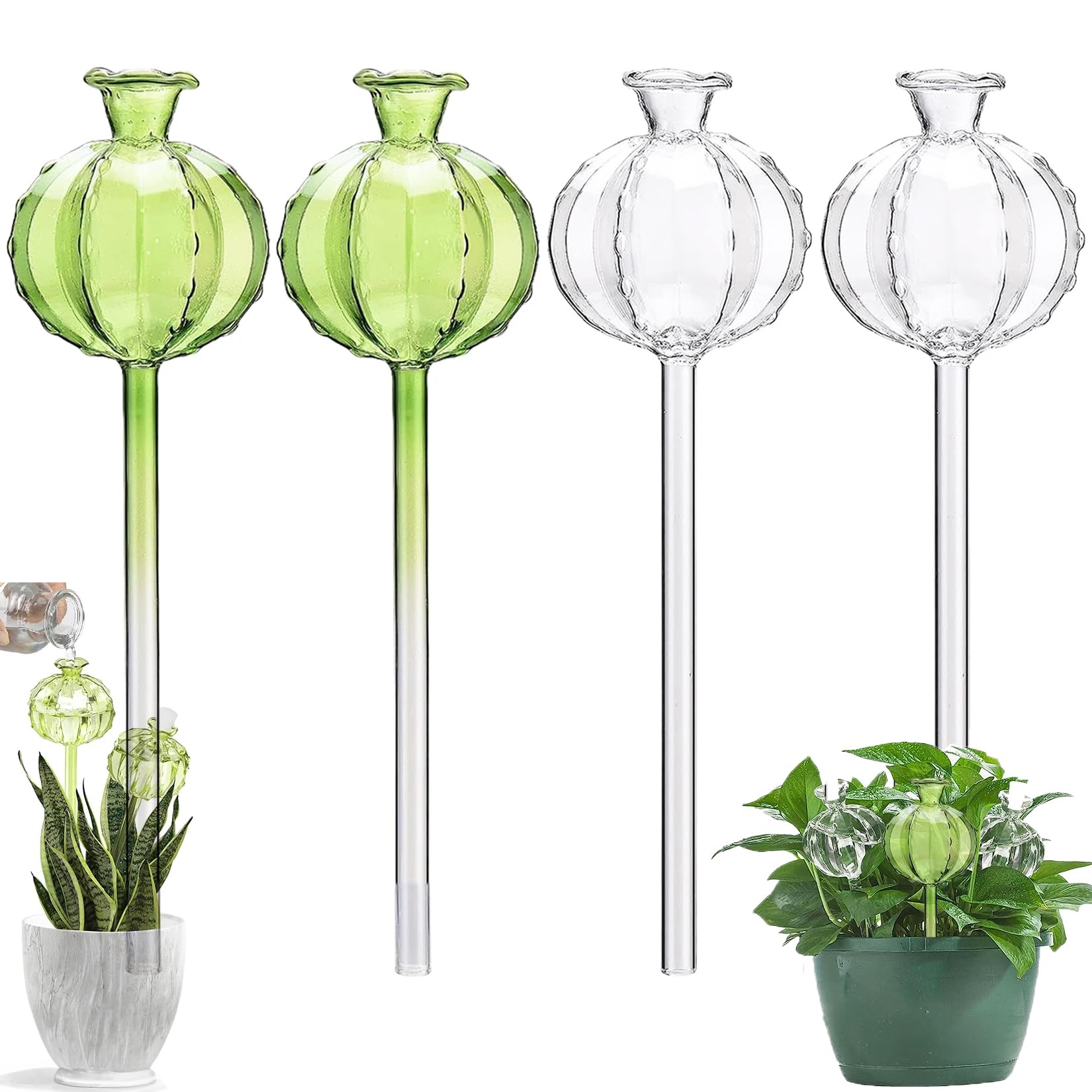 MKNZOME Glas Bewsserungskugeln, 3 Stck Automatische Pflanzen Bewsserung  Zimmerpflanzen Bewsserungssystem Urlaub Selbstbewsserung Wasserspender  Pflanzen Blumen Garten Balkon : Amazon.de: Garten