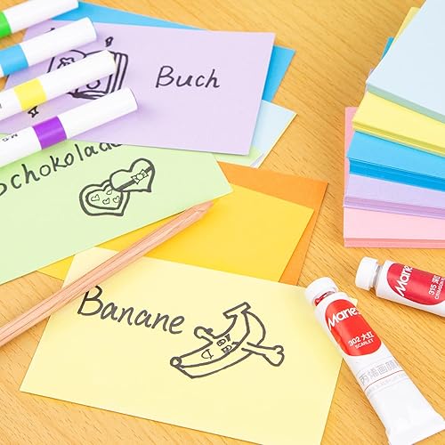 Miniatura 7 de Koogel 300 tarjetas de índice en blanco, tarjetas de índice de 3 x 5 pulgadas, tarjetas de notas sin reglas, tarjetas de estudio, 8 colores neón