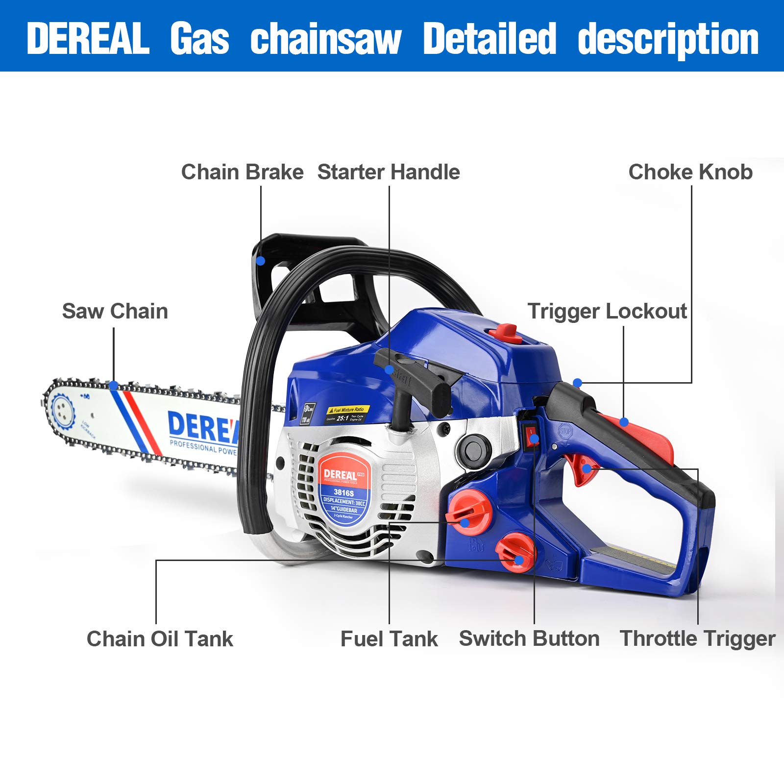 Amazon.com : DEREAL Pro 3816S 38CC-2 