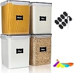 24 Pack Airtight Food Storage Containers with Lids, Plastic Kitchen and Organization Canisters for Cereal, Flour and Sugar, BPA Free, Includes Spoons, Labels and a Pen