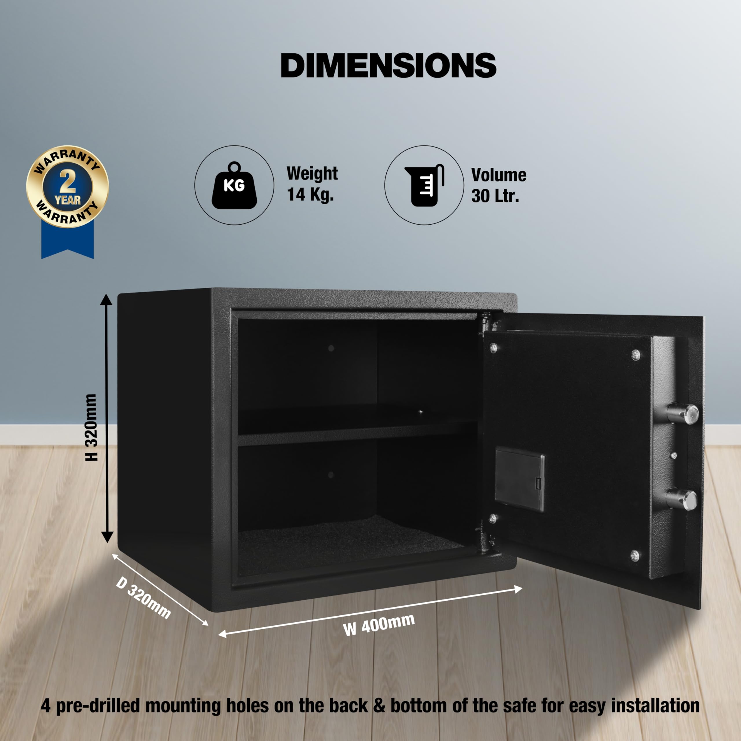 Fingerprint Safe Locker - Secure Home & Office Storage -5