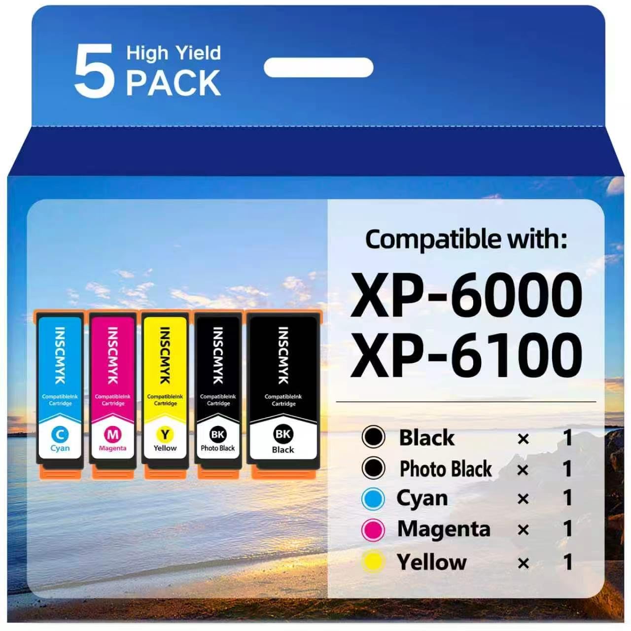 Photo 1 of INSCMYK 302XL Ink Cartridges Multipack for Epson XP-6000