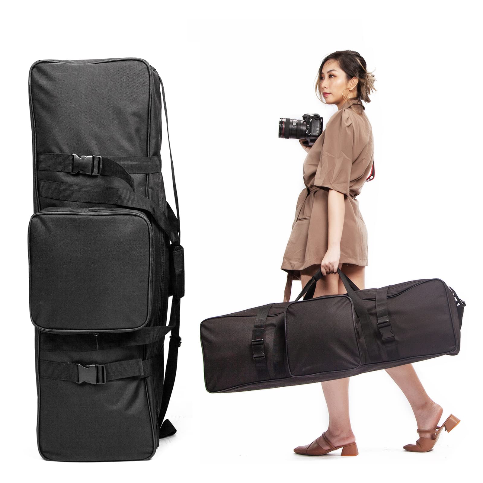 Bolsa de Transporte Resistente para Equipo de iluminación de Estudio fotográfico, 90 x 27 x 24 cm, Funda de Almacenamiento portátil para cámara, trípode y Soporte de luz