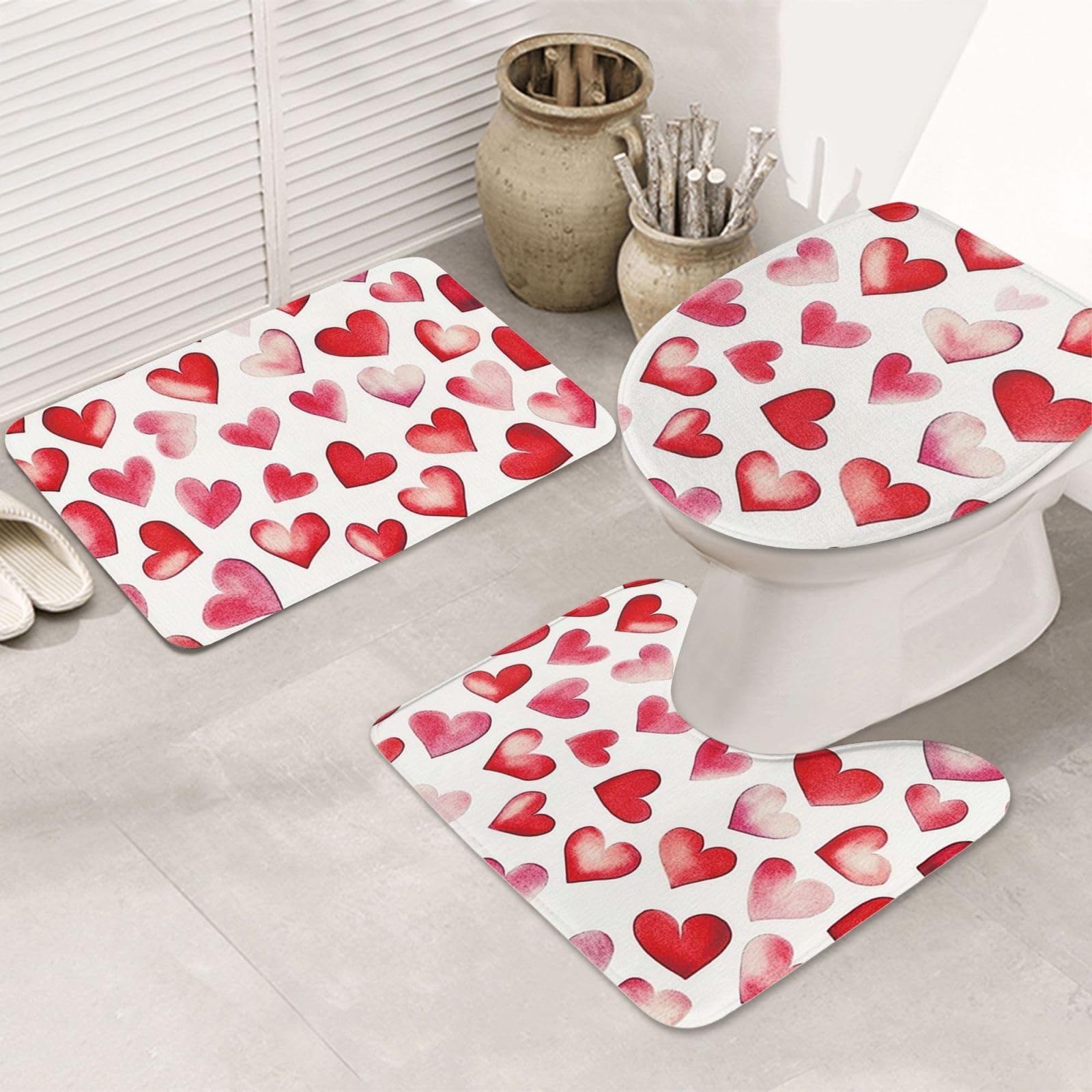 Alfombrilla de baño que evita resbalones con juego de alfombras suaves lavables