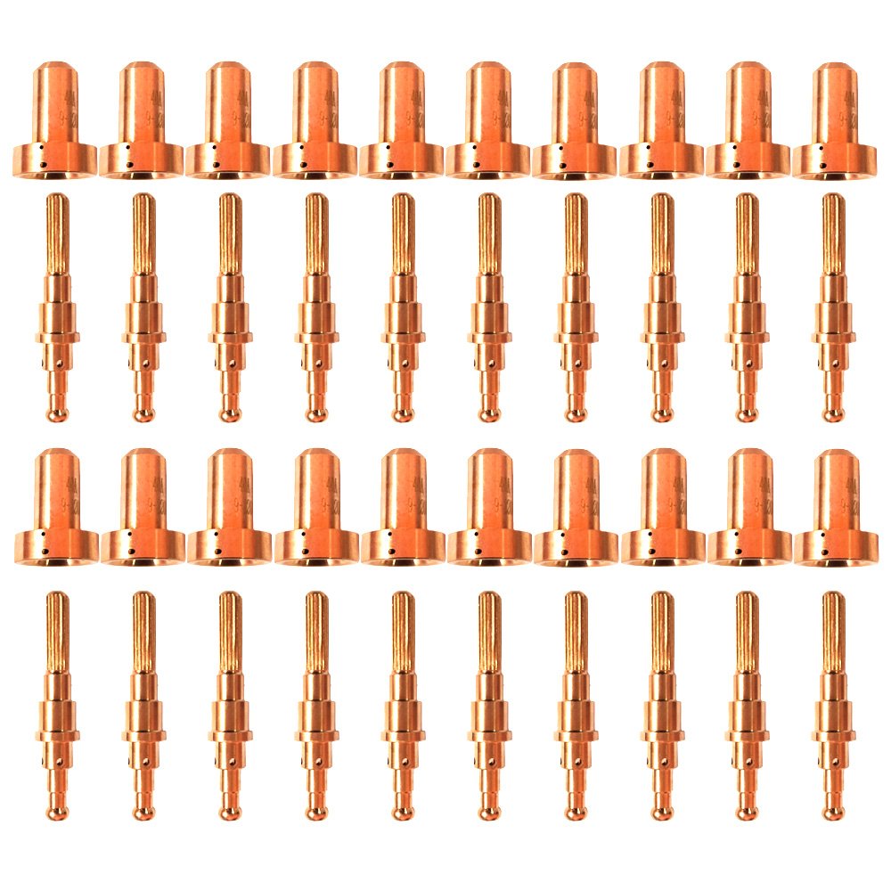 Jack&Dave 20PCS 9-8207 Plasma Tips 20PCS 9-8215 Plasma Electrode for Thermal Dynamics