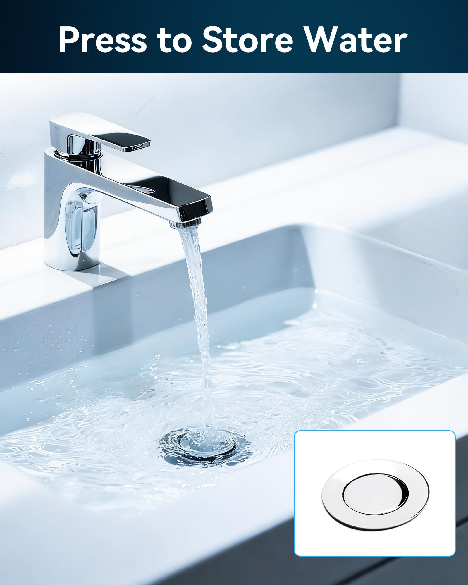 Magichome Tapón Lavabo, tapón de desagüe emergente para Lavabo, tapón de Acero Inoxidable Orificios de desagüe de 34-45 mm, tapón para Lavabo antiatascos con Filtro de desagüe, tapón para Fregadero