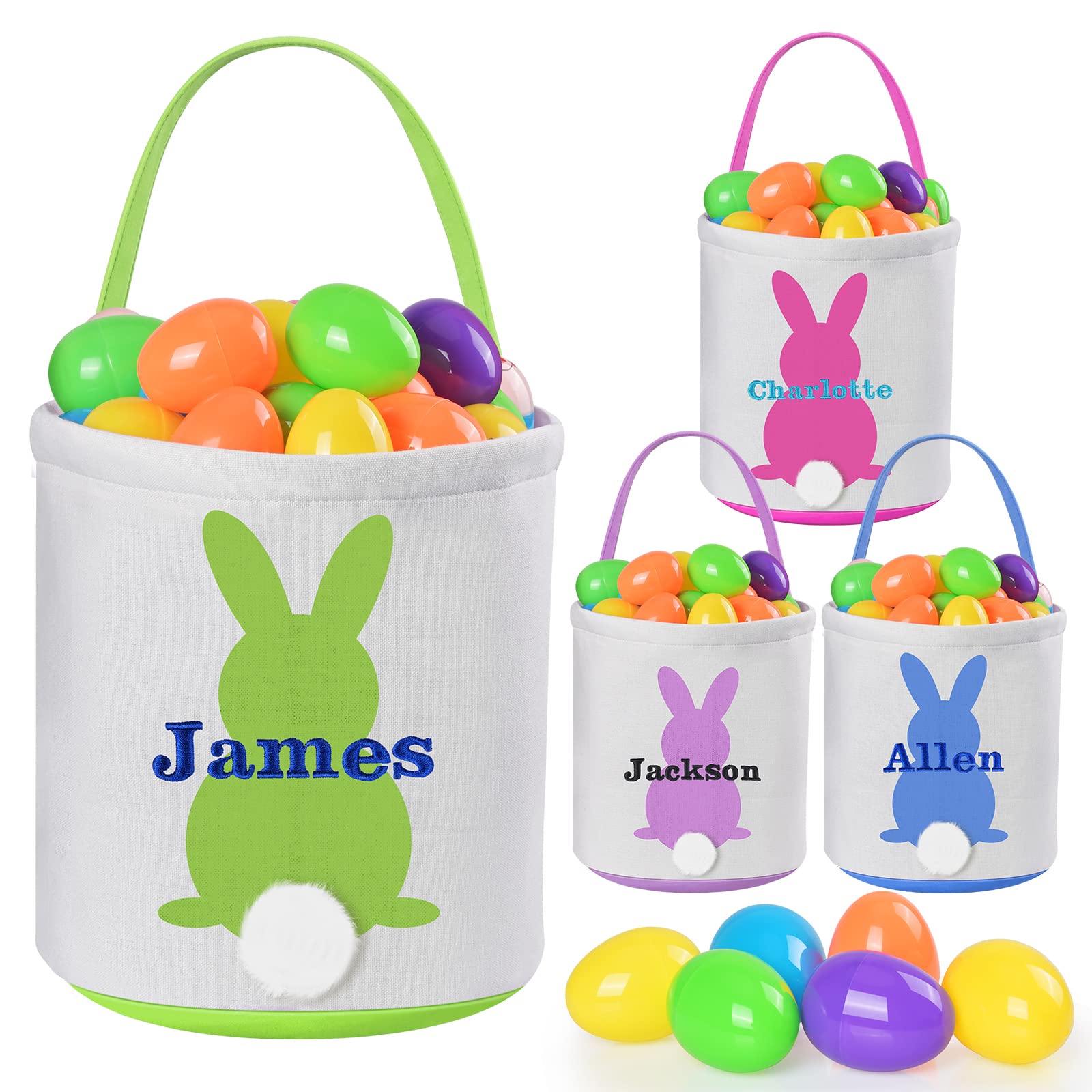 Personalized Easter Basket, Jocidea 1 Pack Customized Easter Basket, Easter Gifts for Kids, Easter Baskets for Kids, Boys Girls Easter Basket, Easter