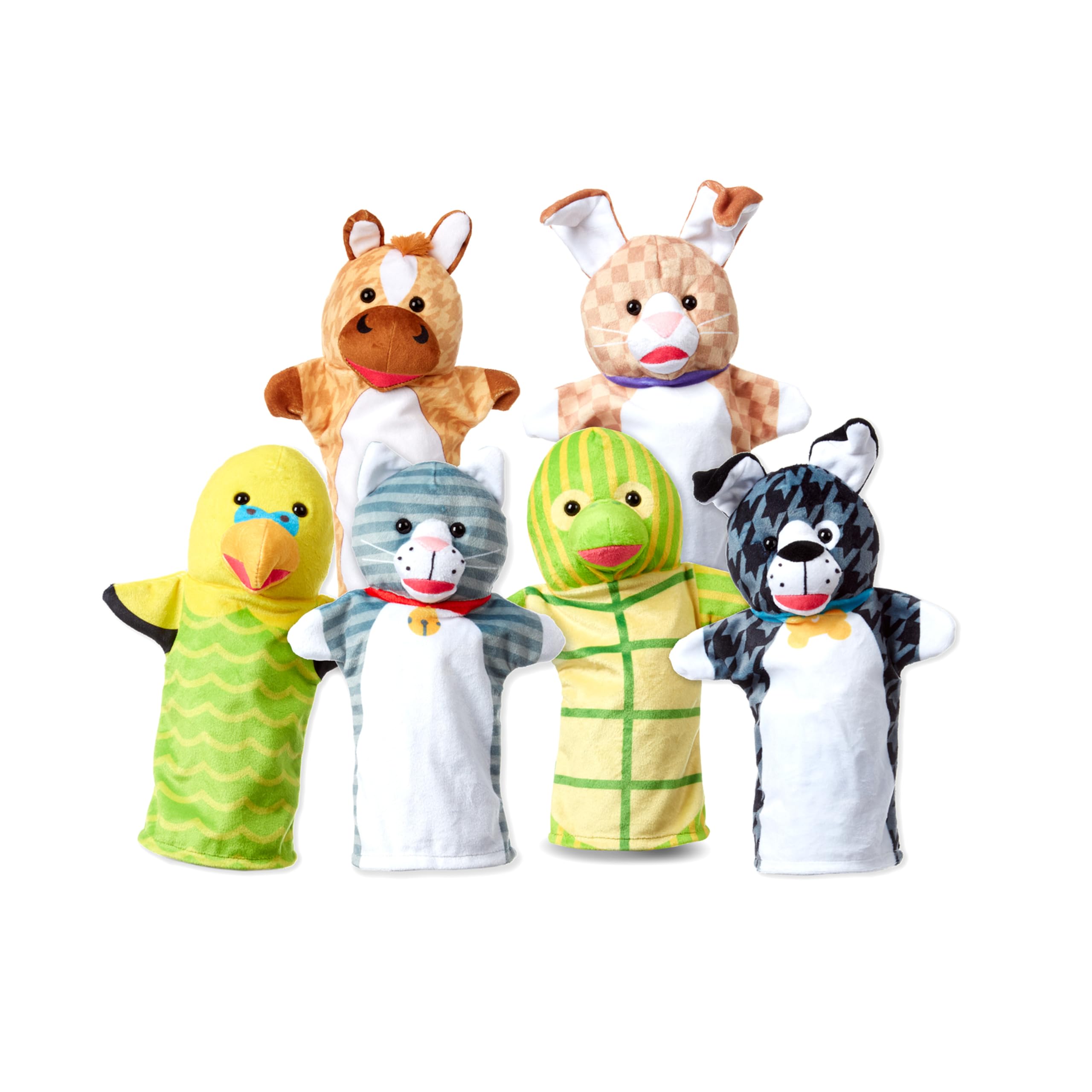 Melissa & Doug Marionnettes À Main Animaux de compagnie,6 Marionettes, Jouet créatif pour filles et garçons de 3 4 5 6 7 ans, Cadeau parfait pour les enfants, Théâtre de poupées, Jeu de Rôle
