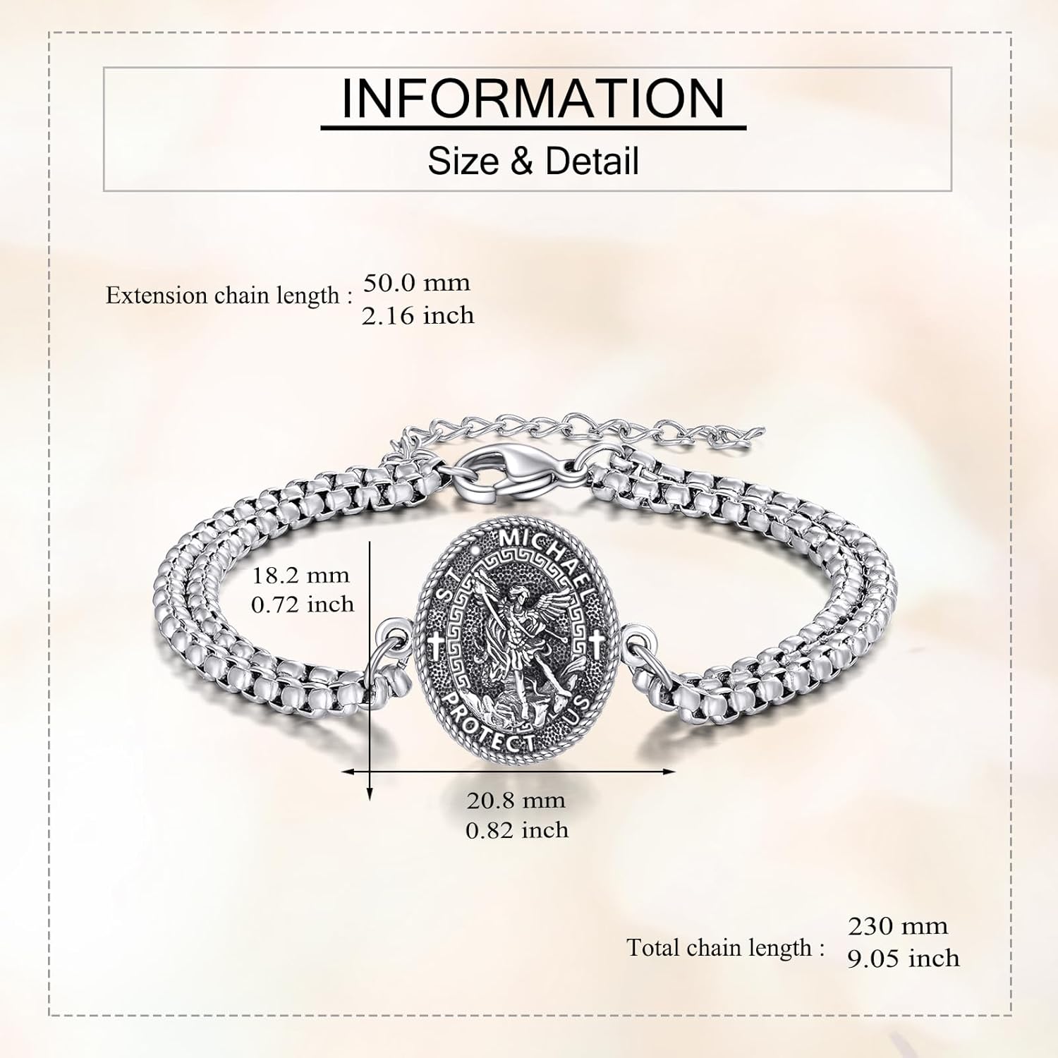 Religious Medal Bracelet 925 Sterling Silver Religious Protector Jewelry Gift for Women Men - Image 5