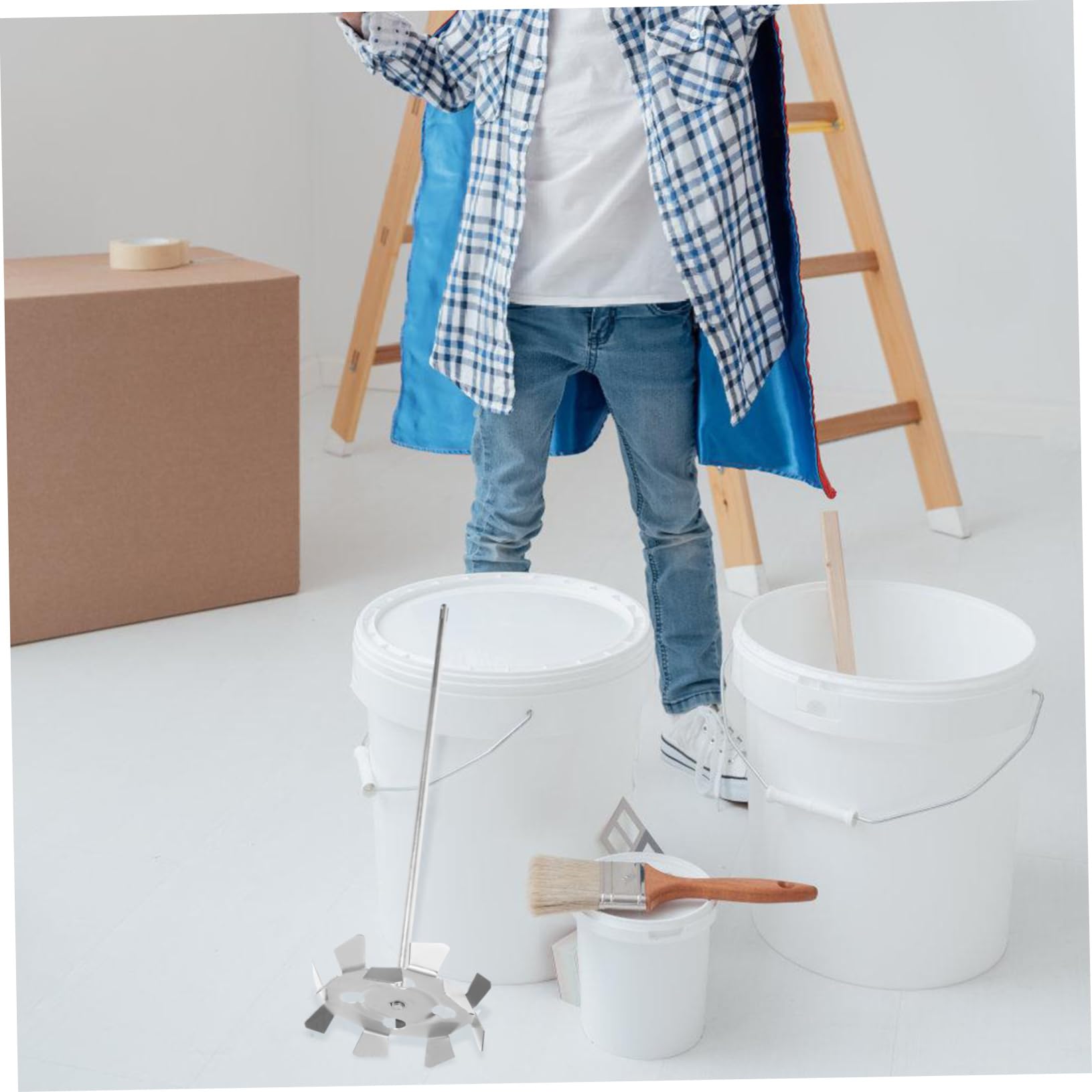 jojofuny Praktischer Mischer Beton Bohrmischer aus Galvanisiertem Eisen mit Schnellem Effizientem Mischen und Einfacher Installation für Bauprojekte und Heimrenovierung