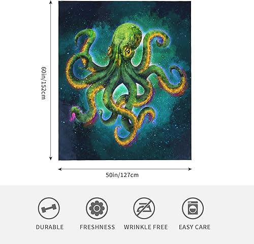 Miniatura 2 de Manta de pulpo para niños, manta de pulpo, regalos para adultos, decoración temática de animales del océano para sofá, cama, sofá, océano, pulpos,