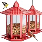 Birdream 2 Pack Bird Feeders for Outdoors, Retro Pagoda Design Fun Installation Bird Seed, Attracting Wild Birds Chickadees Goldfinches Cardinals Finches and Sparrows