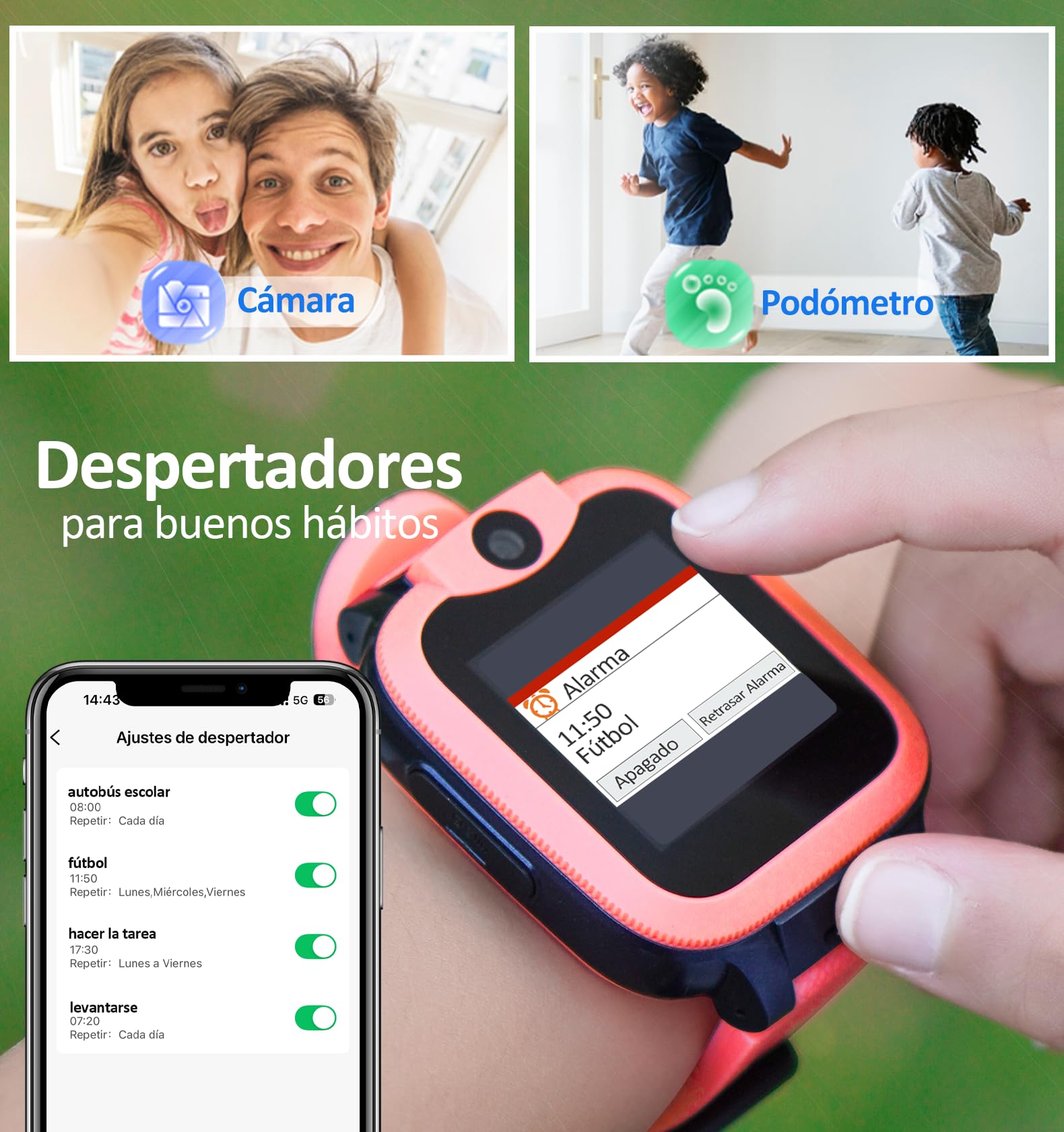 Easyfone Trakino KW2 Smartwatch 4G para Niños y Niñas, Reloj Inteligente GPS con Llamada Niños, App para Padres, Chat, Boton SOS, podómetro, IP68 Resistente al Agua