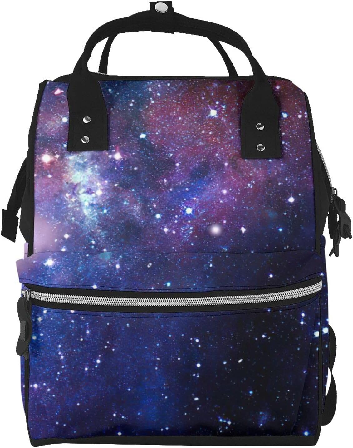 Elegant Blue & Purple Galaxy Print Mummy backpack Large, Waterproof,Adjustable Straps for Outdoor Activities