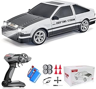 YUAN PLAN RC Drift Cars for Adults, 1/16 2.4GHz 4WD RC Cars RTR Drift Car High Speed Remote Control Cars Vehicle with LED Lights Two Batteries and Drift Tires Racing Sport Toy Cars for Boys Kids Gift