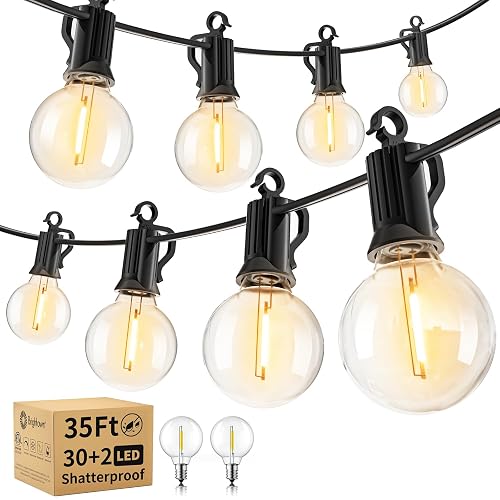 Brightown Outdoor String Lights, 35FT with 30 Bulbs, Waterproof Connectable