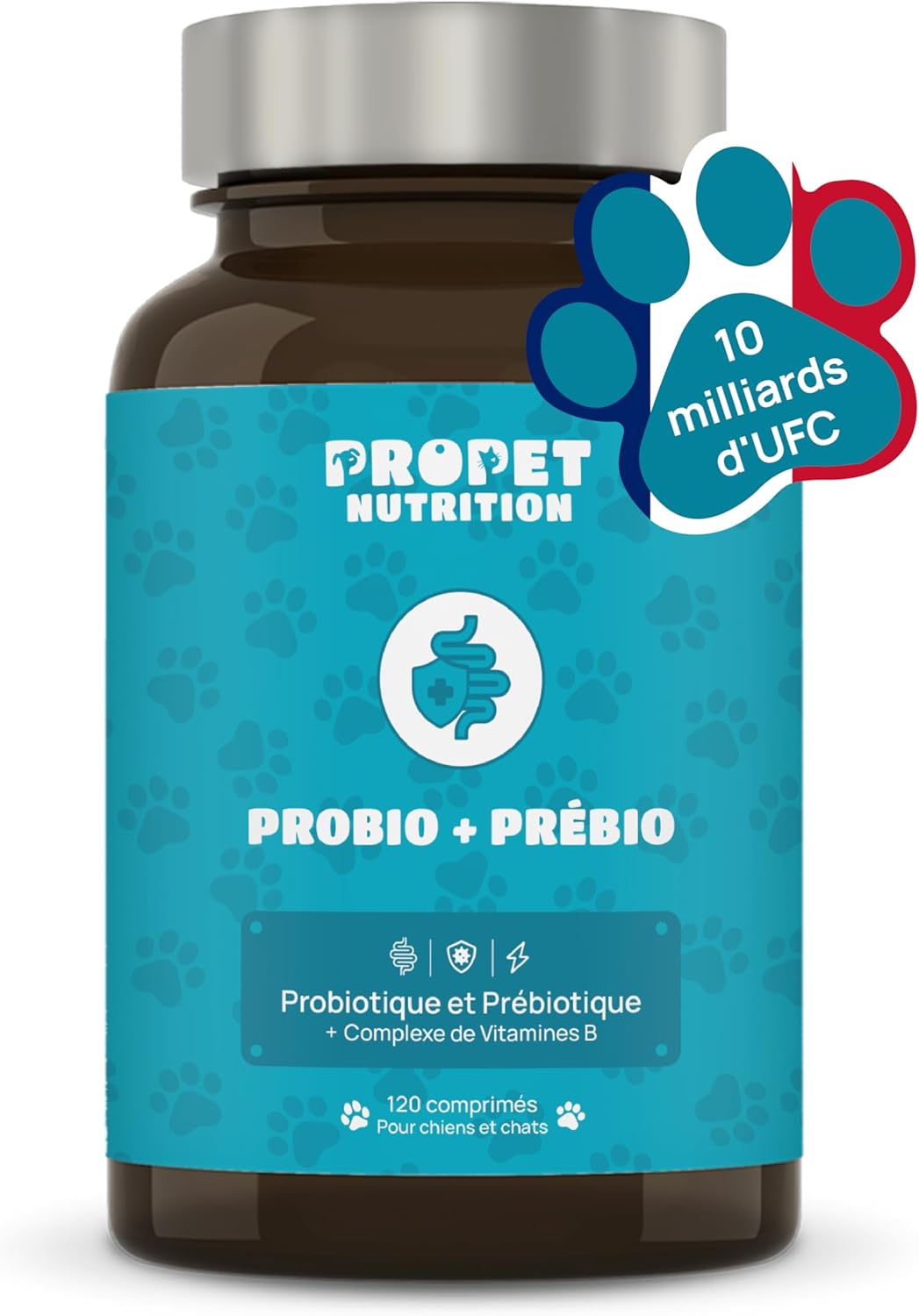 Probiotic Dog + Prebiotic + Vitamins. 11 Bio-Active Strains. 10 Billion CFU. 120 Tablets. Probiotic Flora Intestinal Dog. Propet Nutrition