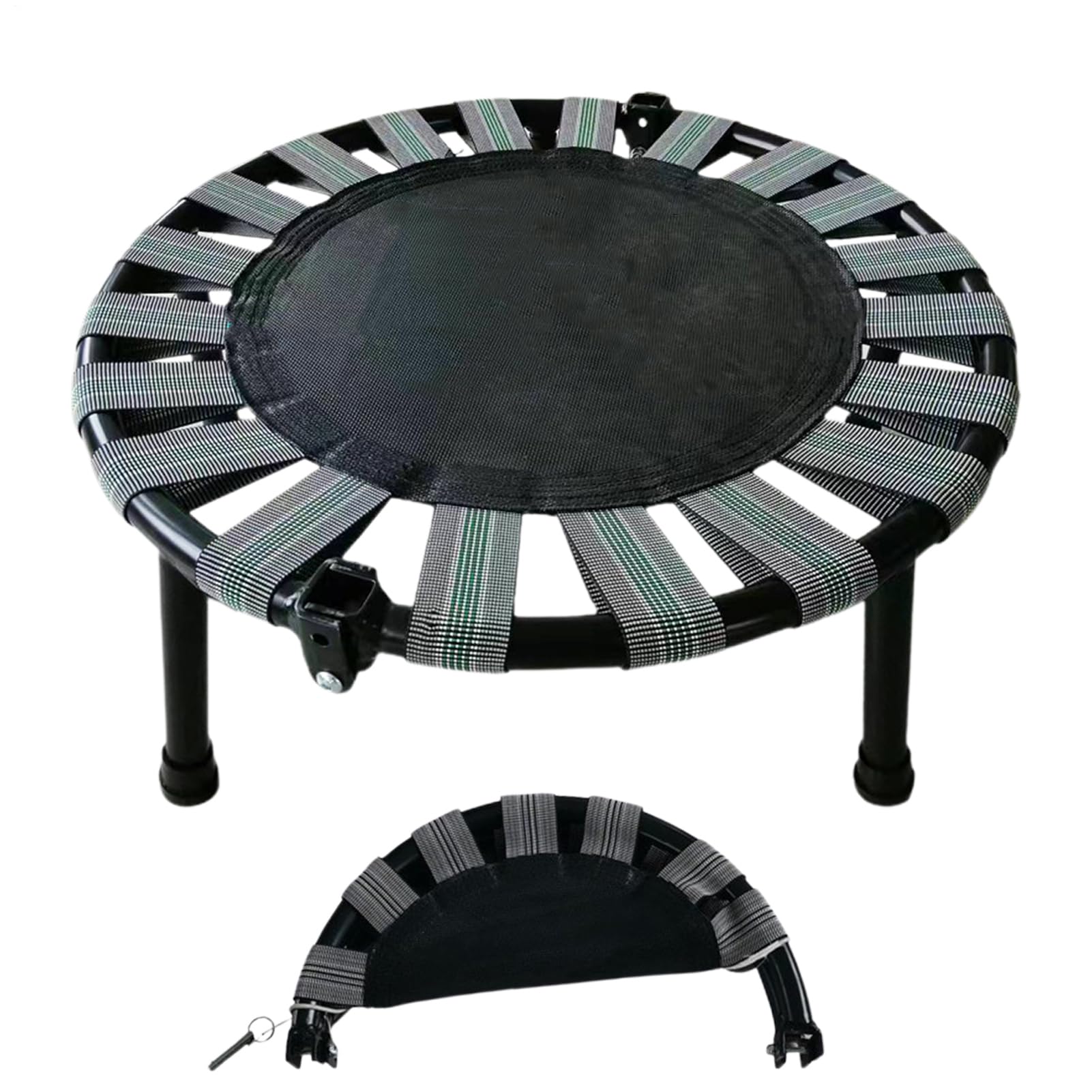 Cicha mini trampolina fitness z obciążeniem 165 kg, kompaktowa i składana konstrukcja, dla dorosłych i dzieci