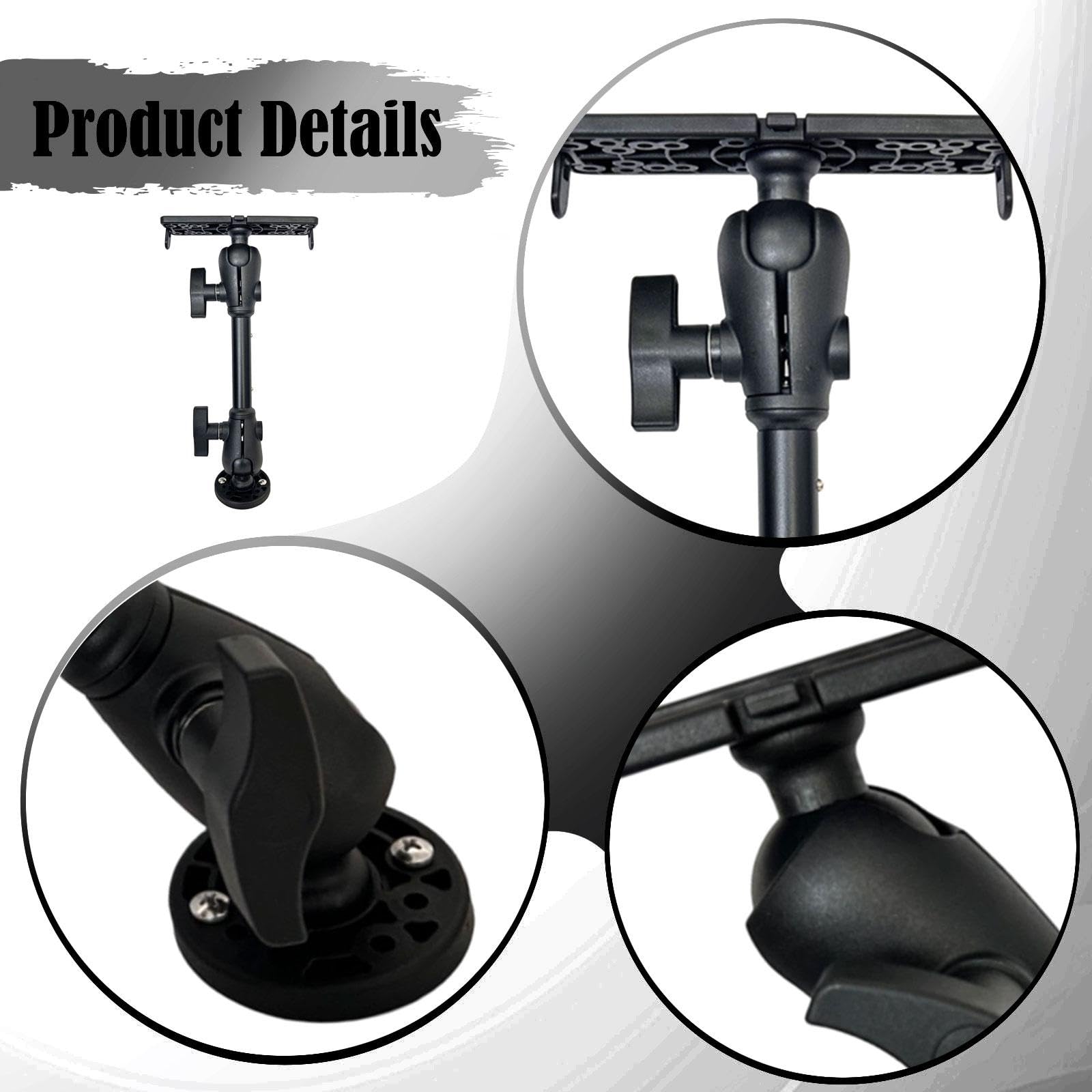 Oshhni Support pour Sondeur de Pêche, Support pour Écran de Sondeur de Bateau, Rotation 360°, Base Ronde en Nylon Résistant, Fixation par Vis, pour Usage Marin, Kayak et Pêche