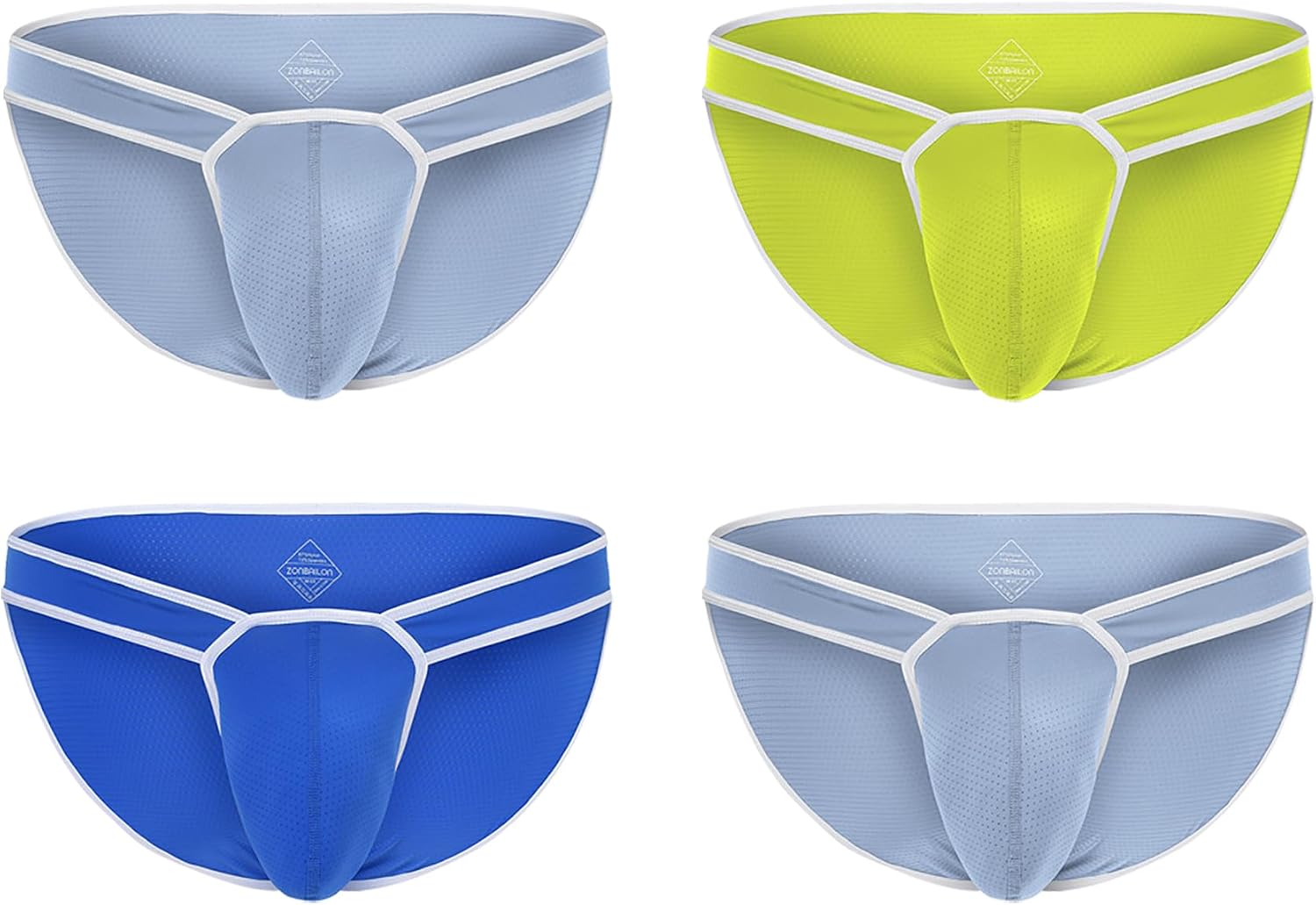 SUMABA Men's Sexy Briefs Bulge Enhancing Underwear Low Rise Breathable Mesh Panties