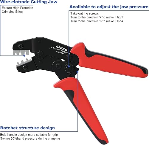 Miniatura 2 de APIOLO Dupont Kit de herramientas de prensado, 1550 conectores Dupont de 0.100 in y 460 conectores JST-XH de 0.100 in para AWG 26-18 (0.1-1 mm),