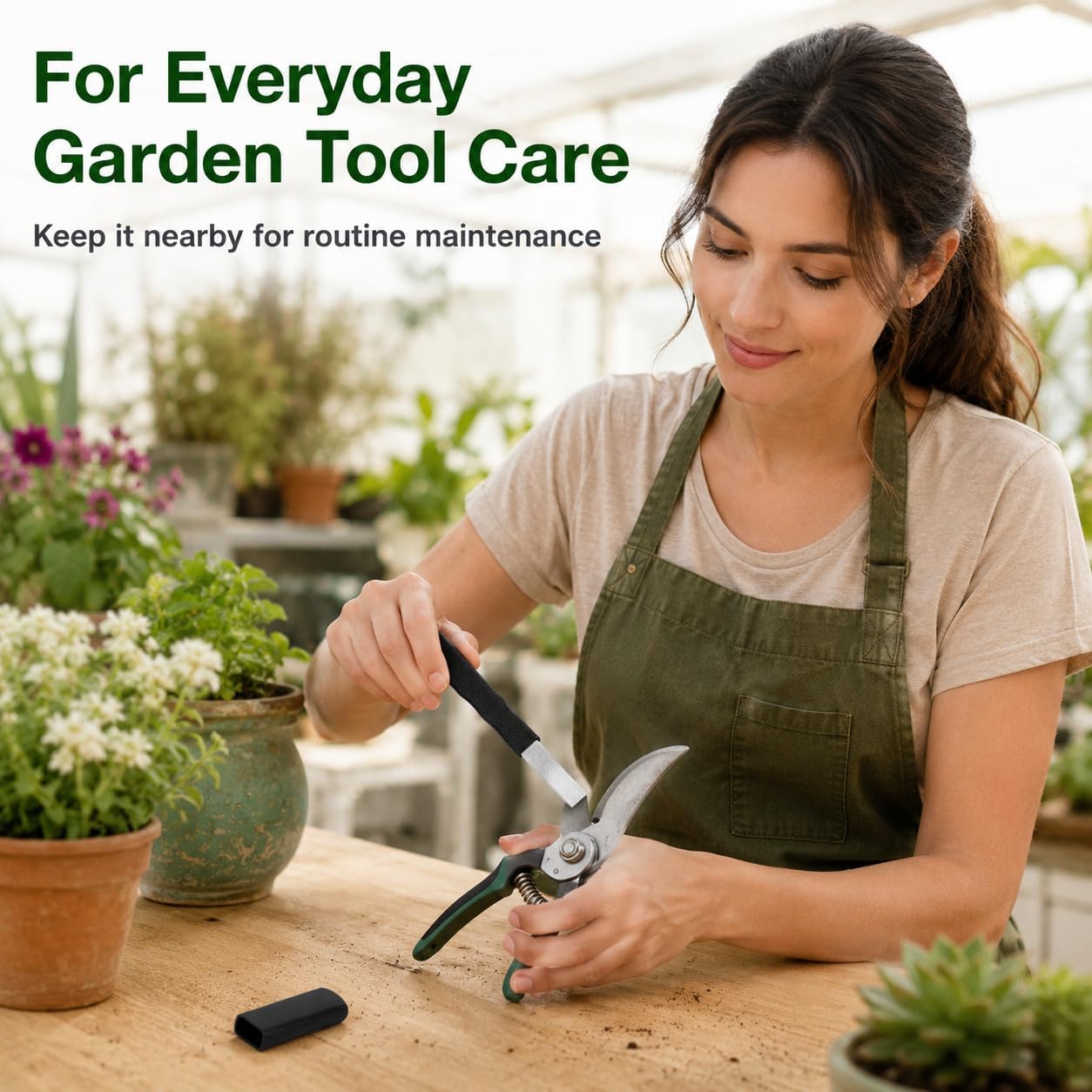 Alloy Garden Pruner Sharpener: Black Handheld Tool for Shears image 5