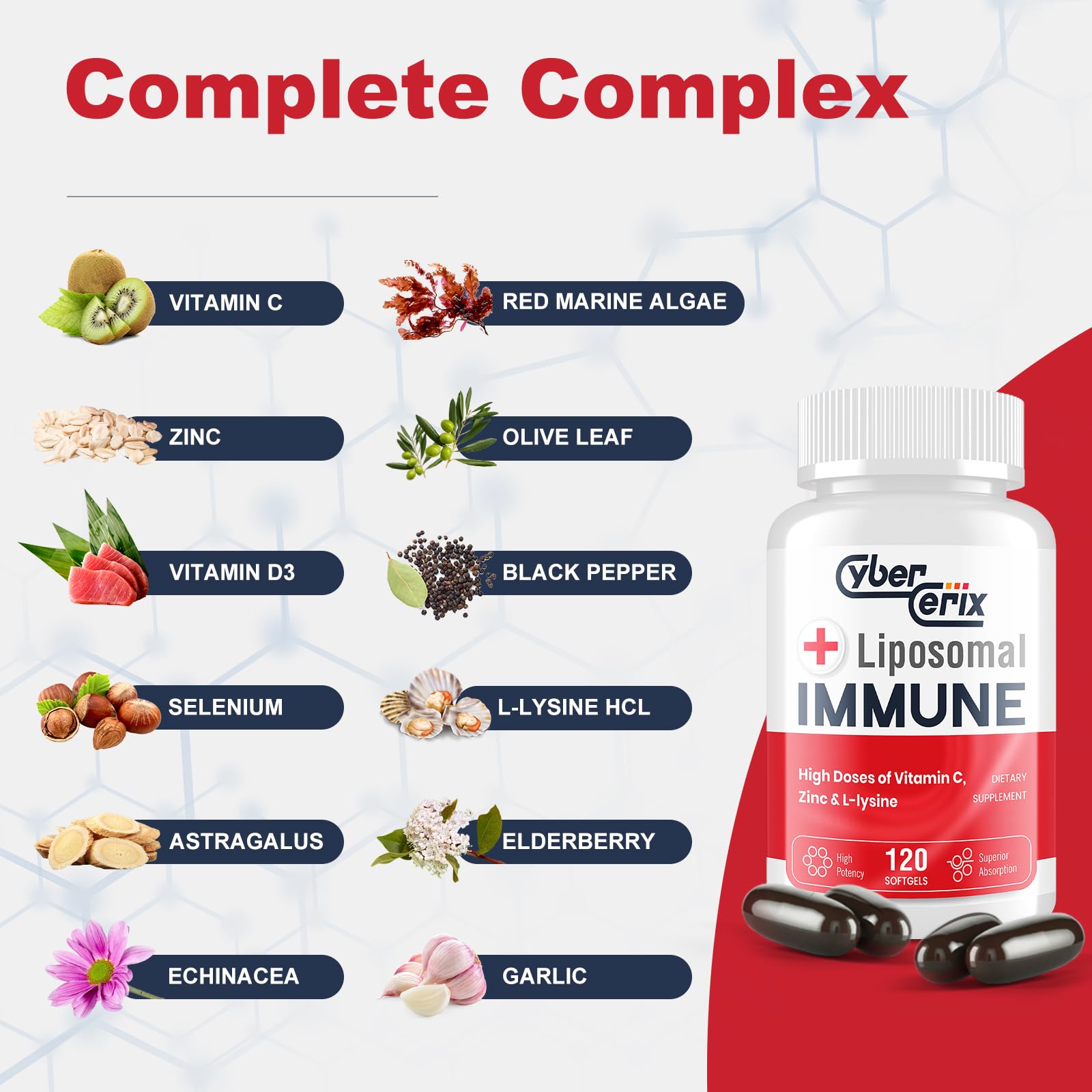 CyberCerix Liposomal Immune Supplement - 120 Capsules — Amazon image 5