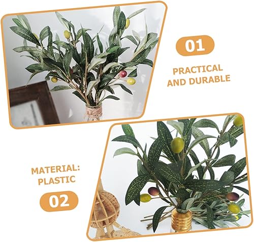 Miniatura 7 de IMIKEYA 24 ramos de boda de ramas de olivo artificiales, rellenos de florero de rama de olivo, arreglos florales, flores artificiales para