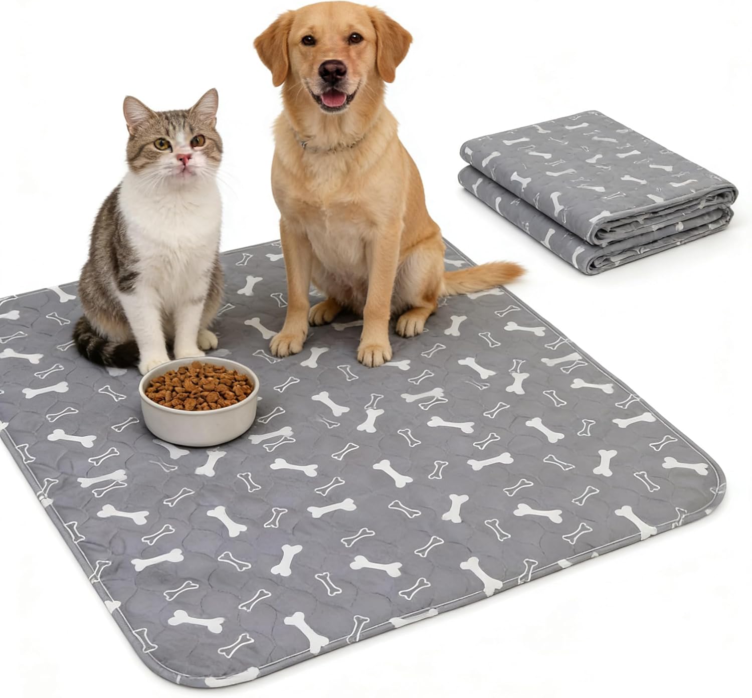 Puppy Pads with Pheromones, Washable Puppy Pee Pads for Dogs Reusable Puppy Pads for Dogs and Cats - Leak & Odor Proof, Non-Slip Base Training Pads for Home & Travel (M: 27.6" × 31.5")