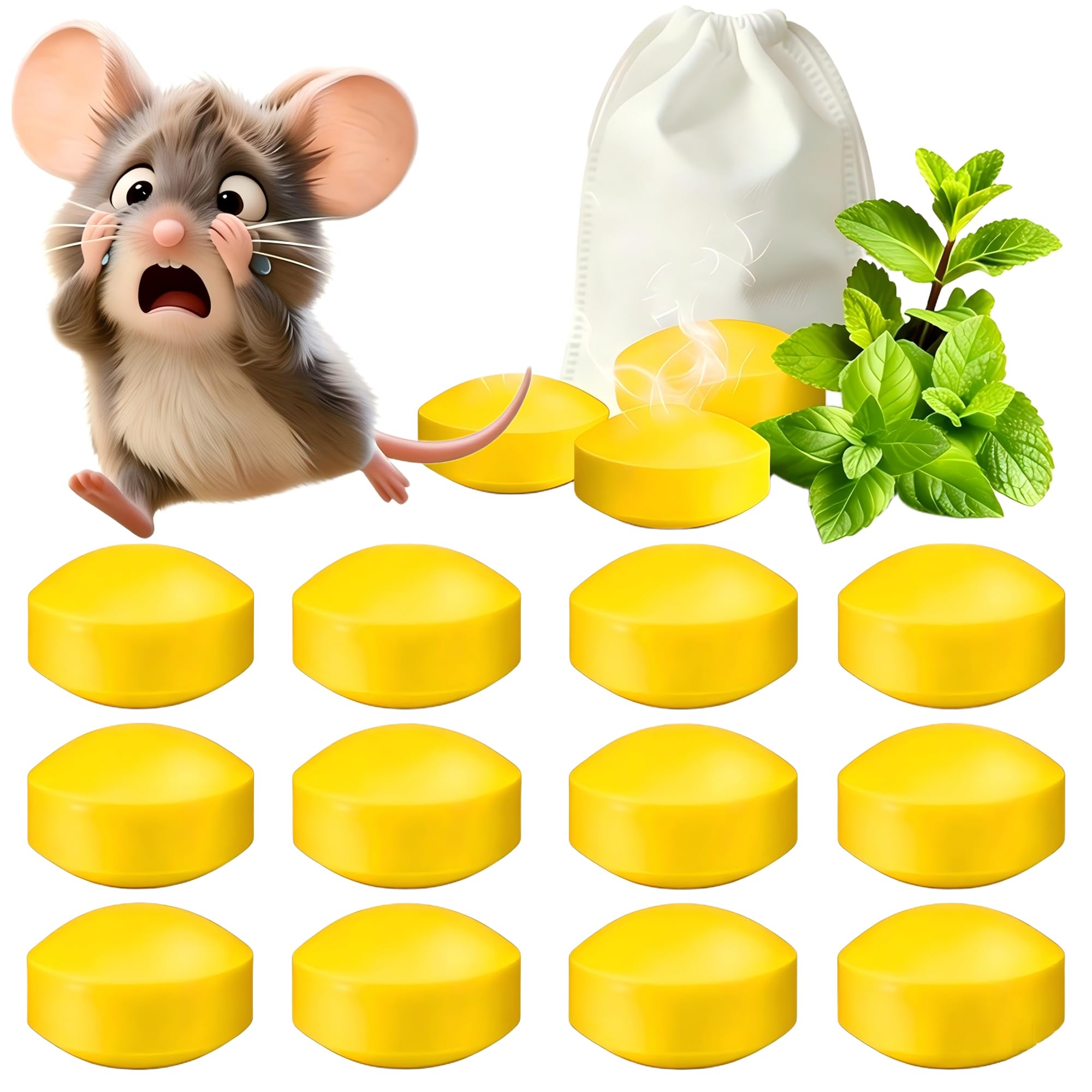 12 Pack Natural Peppermint Oil Rodent Repellent Balls
