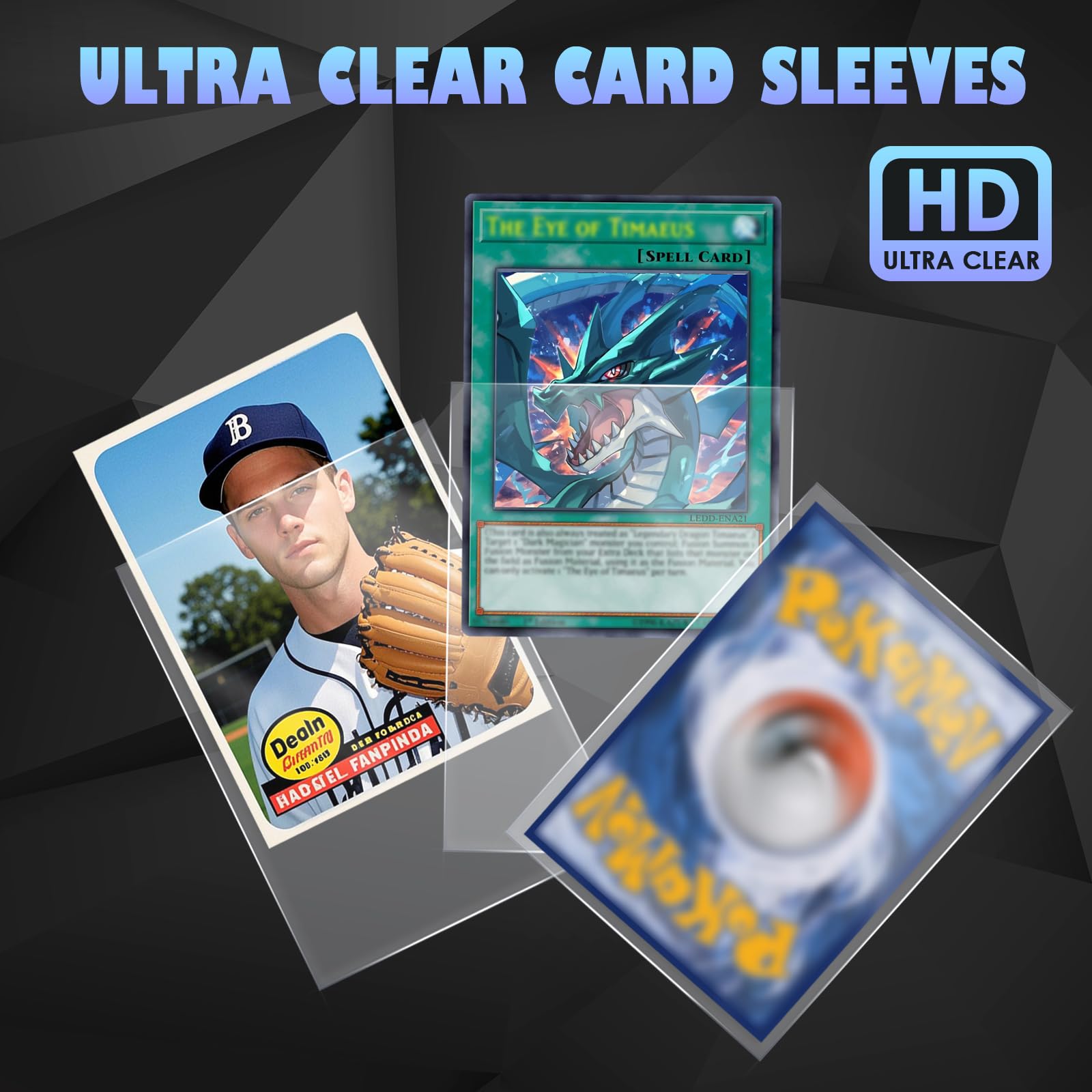 5000 Counts Card Sleeves for Trading Cards, Soft Clear Baseball Card Sleeves Plastic Card Protector for MTG, Football Cards, Sports Cards, Game Cards