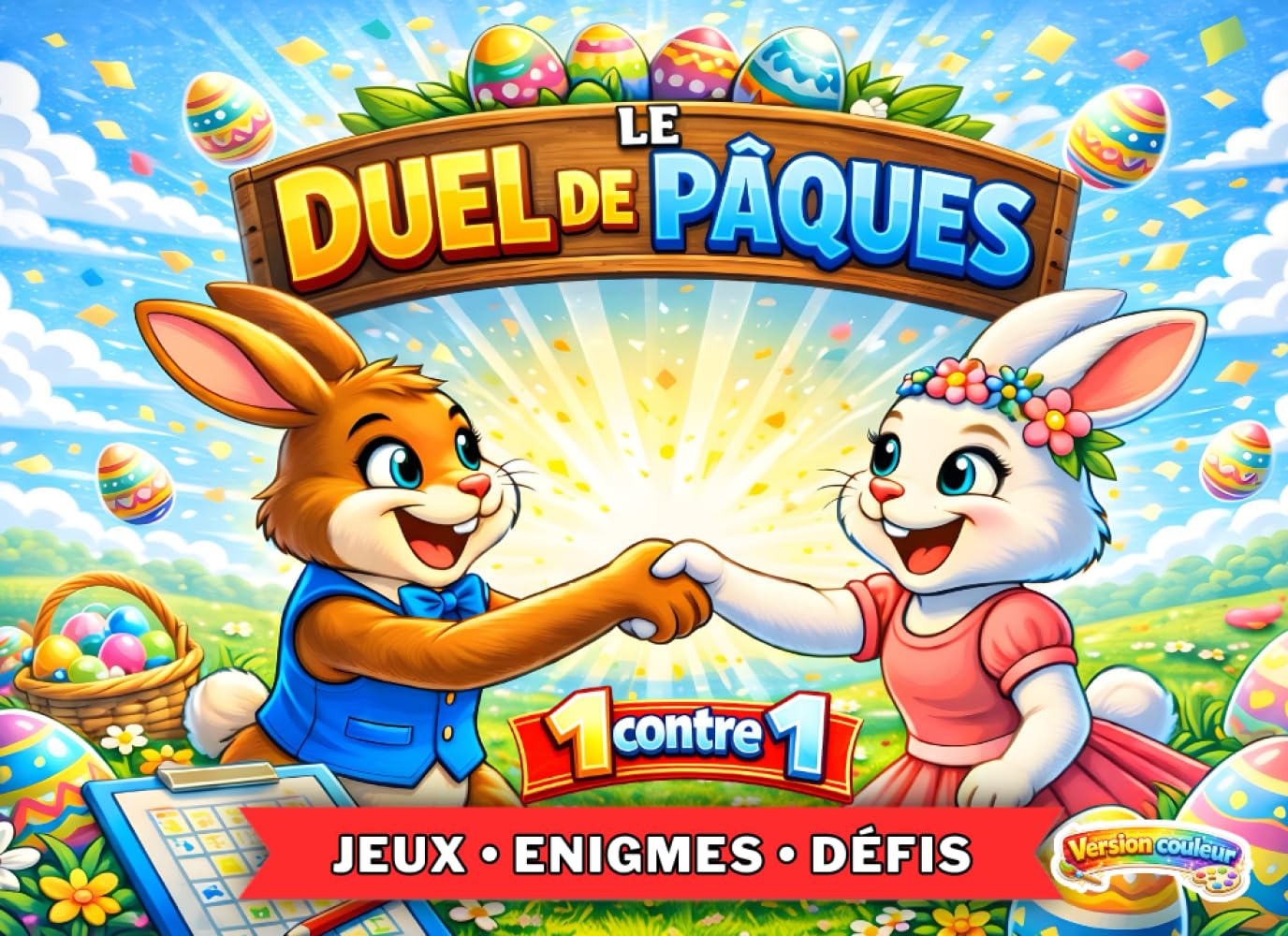 Le Duel de Pâques: 25 jeux 1-contre-1 captivants, énigmes & défis au stylo et au papier pour deux | Une compétition amusante en famille