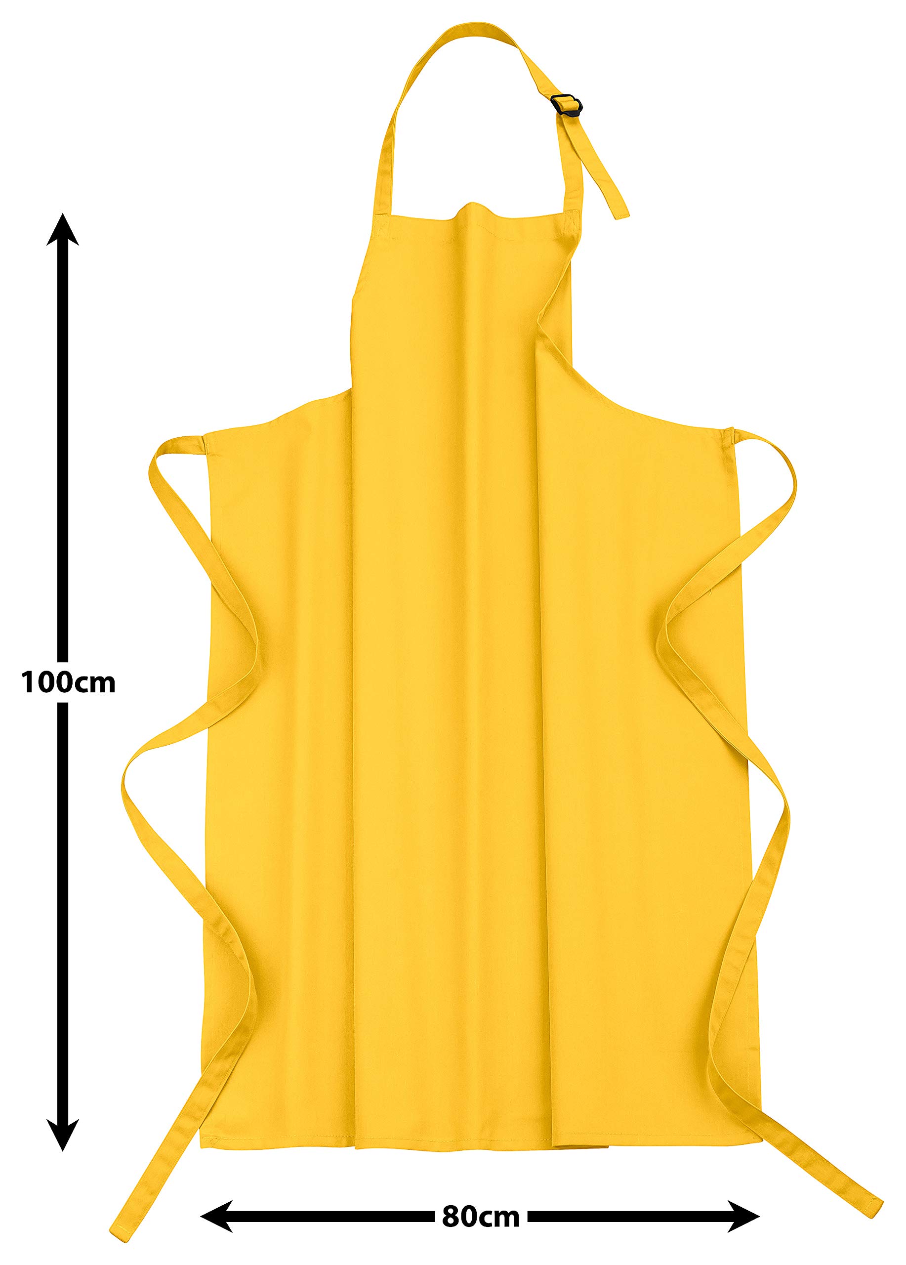 DESERMO Delantal de cocina de alta calidad, 100 x 80 cm (largo x ancho), ajustable para hombre y mujer, delantal de cocina de mezcla de algodón, delantal con gran selección de colores